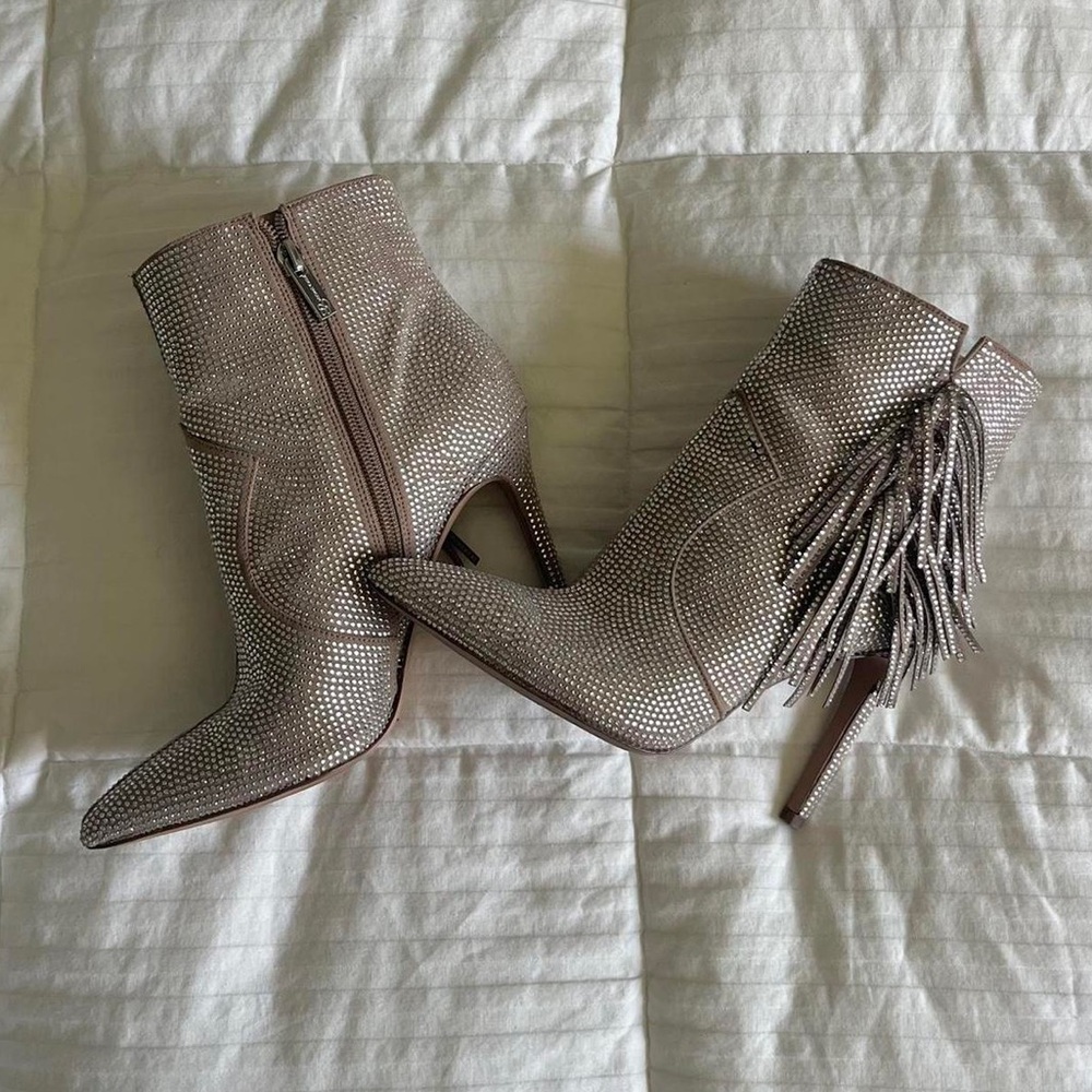 JESSICA SIMPSON Bedazzled Cowgirl Bootie Heels